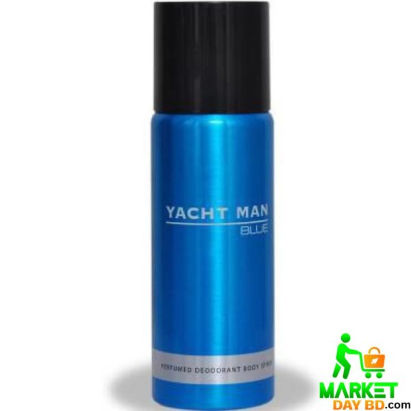 Yacht Man Blue Deodorant Body Spray – 200ml, long-lasting freshness for men.