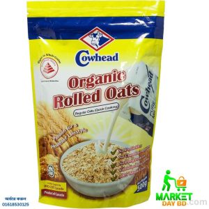 Cowhead Organic Rolled Oats Regular 500g – Pure and Healthy Whole Grain Oats for Breakfast in Canada