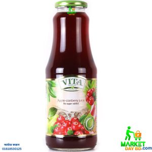 Vita Apple Cranberry Juice 1L carton with apple and cranberry imagery.