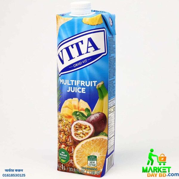 Vita Multifruit Juice Packet 1L – Bright and vibrant fruit illustrations on a convenient packet design.